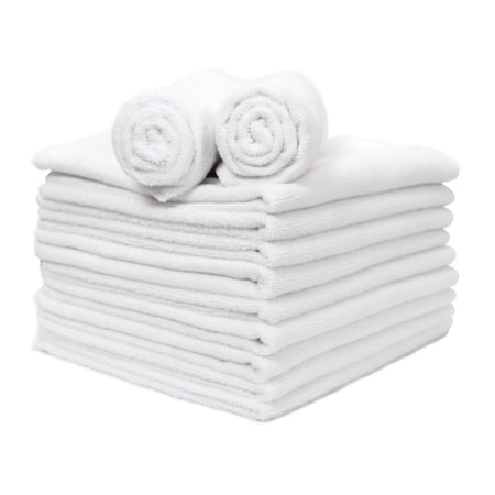 Monarch Brands Microfiber Hand Towels, 15in x 24in - White, 12PK PNP915210W